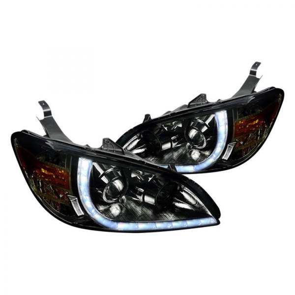 Spec-D® - Chrome/Smoke Projector Headlights with R8 Style LEDs, Honda Civic