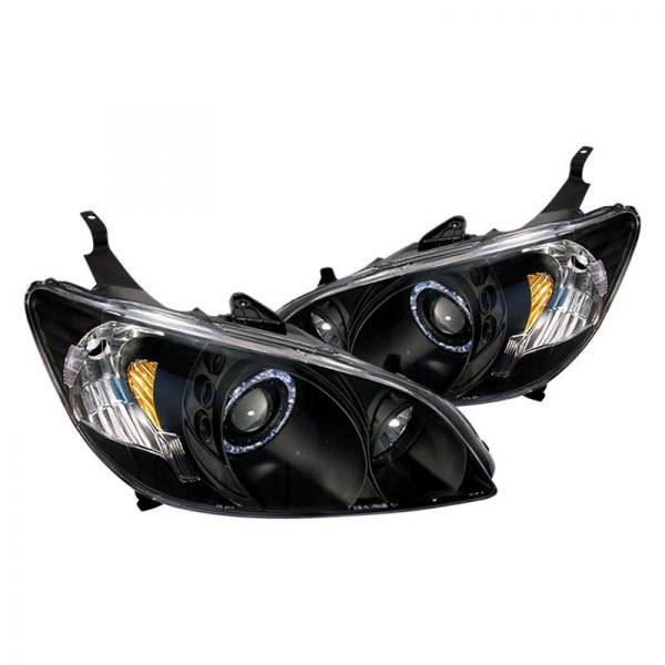 Spec-D® - Black LED Halo Projector Headlights, Honda Civic
