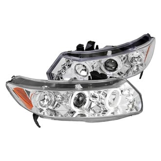 Spec-D® - Driver and Passenger Side Chrome Dual Halo Projector Headlights with Parking LEDs
