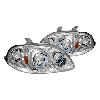 Spec-D® - Driver and Passenger Side Chrome LED Dual Halo Projector Headlights