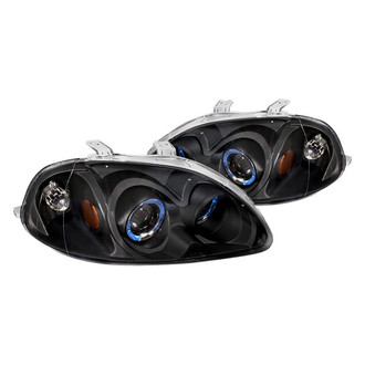Spec-D® - Driver and Passenger Side Black LED Dual Halo Projector Headlights