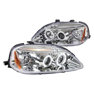 Spec-D® - Driver and Passenger Side Chrome Dual Halo Projector Headlights with Parking LEDs