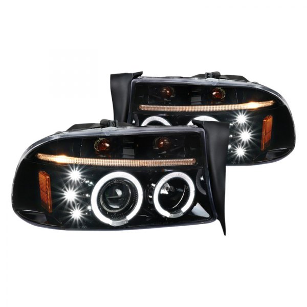 Spec-D® - Gloss Black Halo Projector Headlights with Parking LEDs