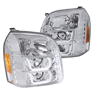 Spec-D® - Driver and Passenger Side Chrome LED DRL Bar Projector Headlights