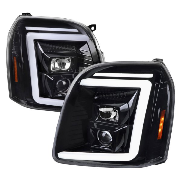 Spec-D® - Gloss Black Sequential LED DRL Bar Projector Headlights