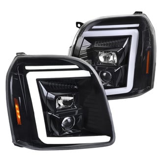 Spec-D® - Driver and Passenger Side Gloss Black Sequential LED DRL Bar Projector Headlights