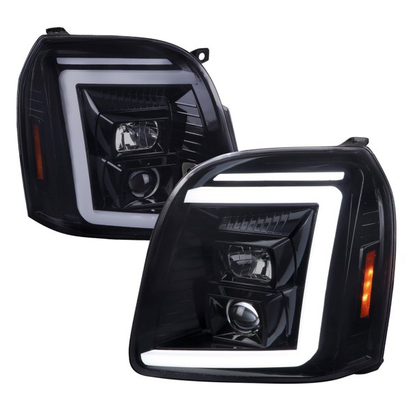 Spec-D® - Gloss Black/Smoke Sequential LED DRL Bar Projector Headlights