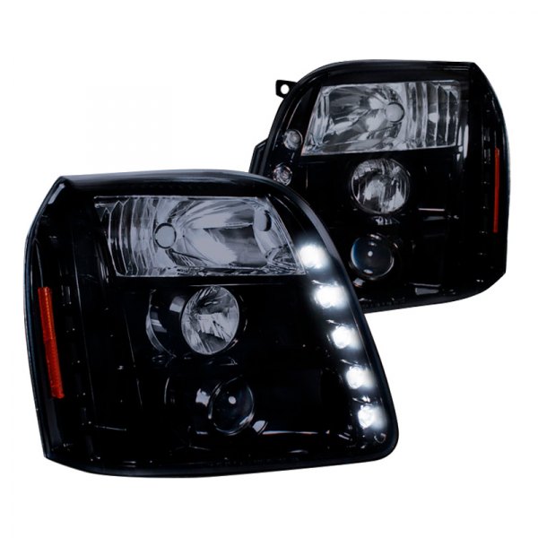 Spec-D® - Gloss Black/Smoke Projector Headlights with LED DRL