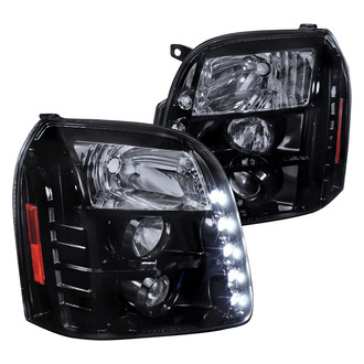 Spec-D® - Driver and Passenger Side Gloss Black/Smoke Projector Headlights with LED DRL