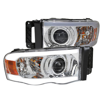 Spec-D® - Driver and Passenger Side Chrome LED DRL Bar Projector Headlights