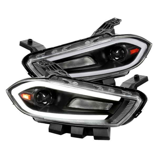 Spec-D® - Driver and Passenger Side Matte Black Sequential LED Light Tube Projector Headlights