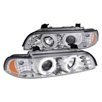 Spec-D® - Driver and Passenger Side Gloss Black Dual Halo Projector Headlights with Parking LEDs