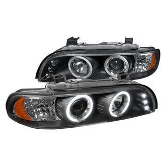 Spec-D® - Driver and Passenger Side Black Dual Halo Projector Headlights with Parking LEDs