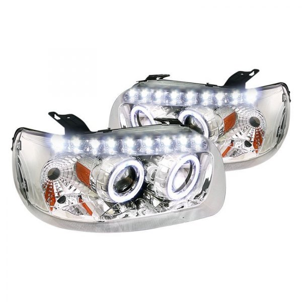 Spec-D® - Chrome Dual Halo Projector Headlights with LED DRL, Ford Escape