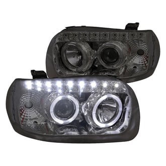 Spec-D® - Driver and Passenger Side Chrome/Smoke Dual Halo Projector Headlights with LED DRL