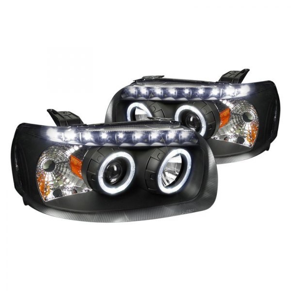 Spec-D® - Black Dual Halo Projector Headlights with LED DRL, Ford Escape