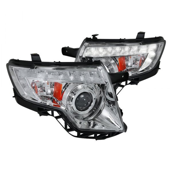 Spec-D® - Chrome Halo Projector Headlights with LED DRL, Ford Edge