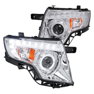 Spec-D® - Driver and Passenger Side Chrome Halo Projector Headlights with LED DRL