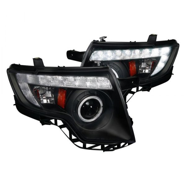 Spec-D® - Black Halo Projector Headlights with LED DRL, Ford Edge