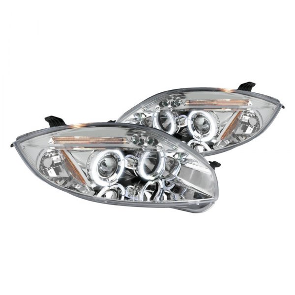Spec-D® - Chrome Dual Halo Projector Headlights with Parking LEDs, Mitsubishi Eclipse
