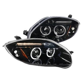 Spec-D® - Driver and Passenger Side Gloss Black Dual Halo Projector Headlights with Parking LEDs