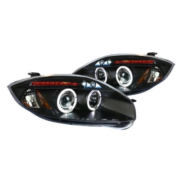Spec-D® - Black Dual Halo Projector Headlights with Parking LEDs, Mitsubishi Eclipse