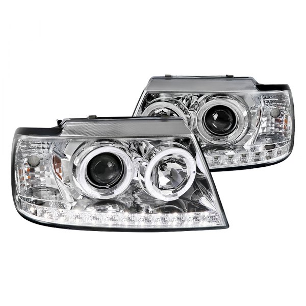 Spec-D® - Chrome Dual Halo Projector Headlights with LED DRL, Ford Explorer