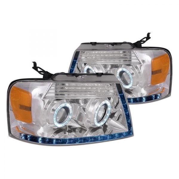 Spec-D® - Chrome Dual Halo Projector Headlights with R8 Style LEDs