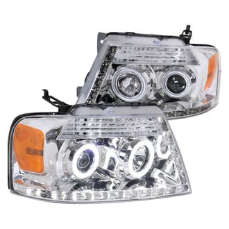 Spec-D® - Driver and Passenger Side Chrome Dual Halo Projector Headlights with R8 Style LEDs