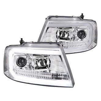 Spec-D® - Driver and Passenger Side Chrome LED DRL Bar Projector Headlights
