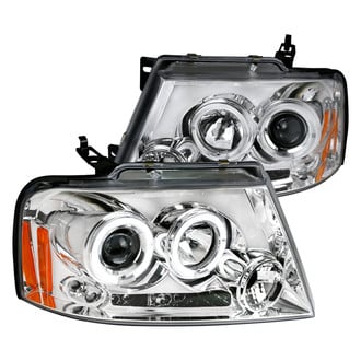 Spec-D® - Driver and Passenger Side Chrome Dual Halo Projector Headlights with Parking LEDs
