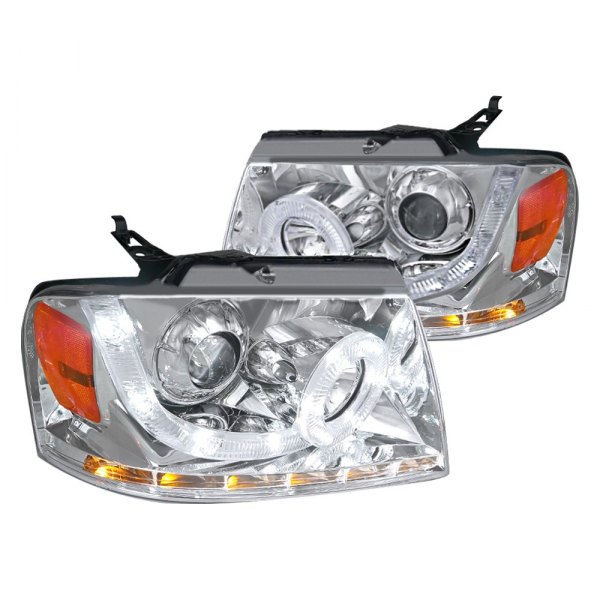 Spec-D® - Chrome Halo Projector Headlights with LED DRL