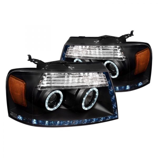 Spec-D® - Black Dual Halo Projector Headlights with R8 Style LEDs