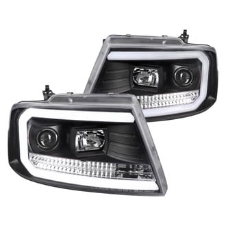 Spec-D® - Driver and Passenger Side Matte Black LED Light Tube Projector Headlights