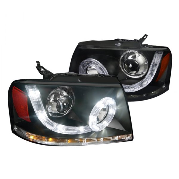 Spec-D® - Black Halo Projector Headlights with LED DRL