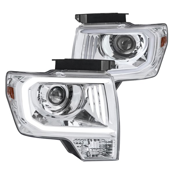 Spec-D® - Chrome LED DRL Bar Projector Headlights, Ford F-150