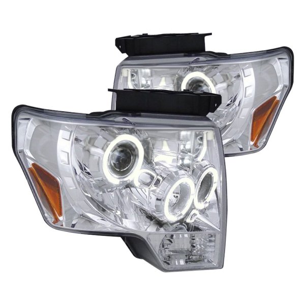 Spec-D® - Chrome Dual Halo Projector Headlights with Parking LEDs, Ford F-150
