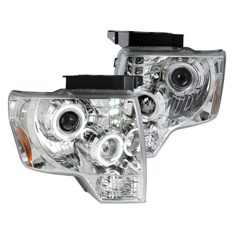 Spec-D® - Driver and Passenger Side Chrome Dual Halo Projector Headlights with Parking LEDs