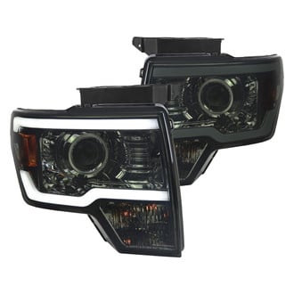 Spec-D® - Driver and Passenger Side Chrome/Smoke LED DRL Bar Projector Headlights