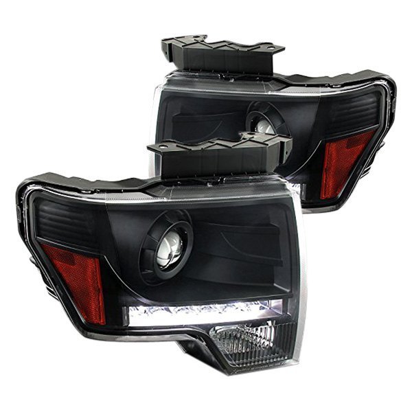 Spec-D® - Black Halo Projector Headlights with LED DRL, Ford F-150