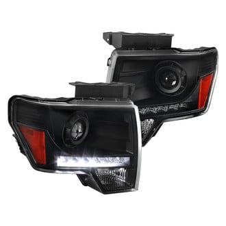 Spec-D® - Driver and Passenger Side Black Halo Projector Headlights with LED DRL