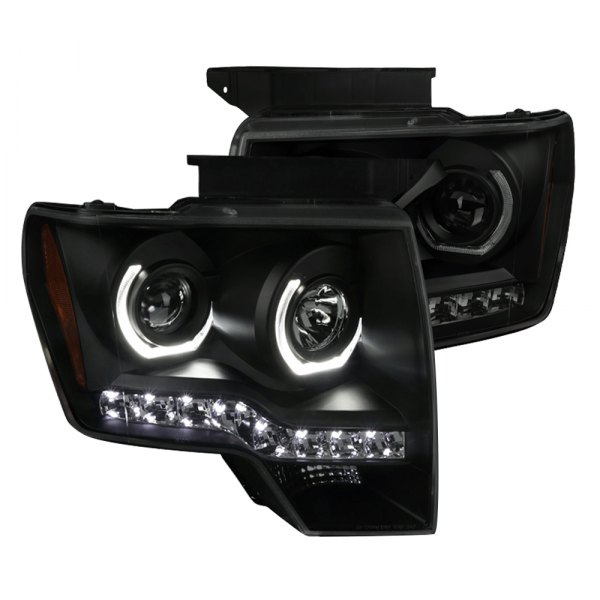 Spec-D® - Black Dual Halo Projector Headlights, Ford F-150
