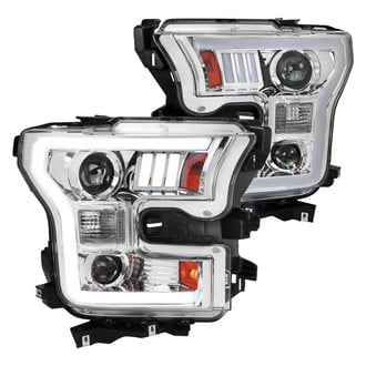 Spec-D® - Driver and Passenger Side Chrome LED DRL Bar Projector Headlights