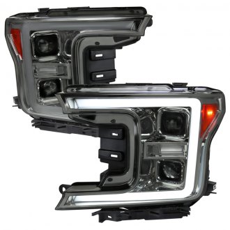 Spec-D® - Driver and Passenger Side Chrome/Smoke LED DRL Bar Projector Headlights with Sequential Turn Signal