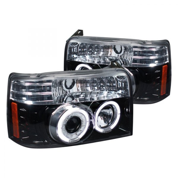 Spec-D® - Gloss Black/Smoke LED Dual Halo Projector Headlights, Ford F-150