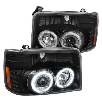 Spec-D® - Driver and Passenger Side Black LED Dual Halo Projector Headlights