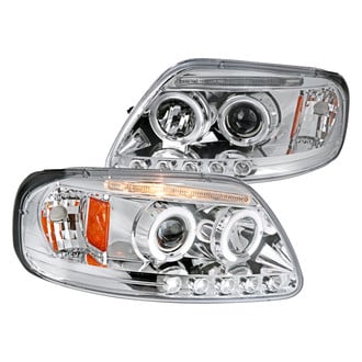 Spec-D® - Driver and Passenger Side Chrome Dual Halo Projector Headlights with LED DRL