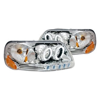 Spec-D® - Driver and Passenger Side Chrome Dual Halo Projector Headlights with Parking LEDs