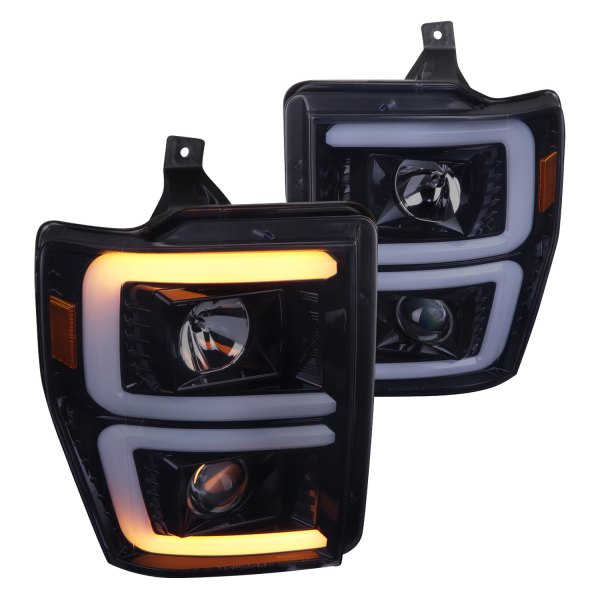 Spec-D® - Black/Smoke Sequential LED DRL Bar Projector Headlights