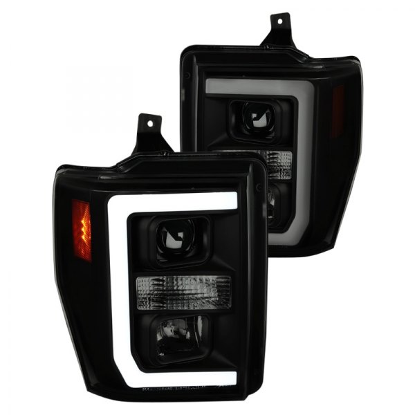 Spec-D® - Black/Smoke LED DRL Bar Projector Headlights, Ford F-250